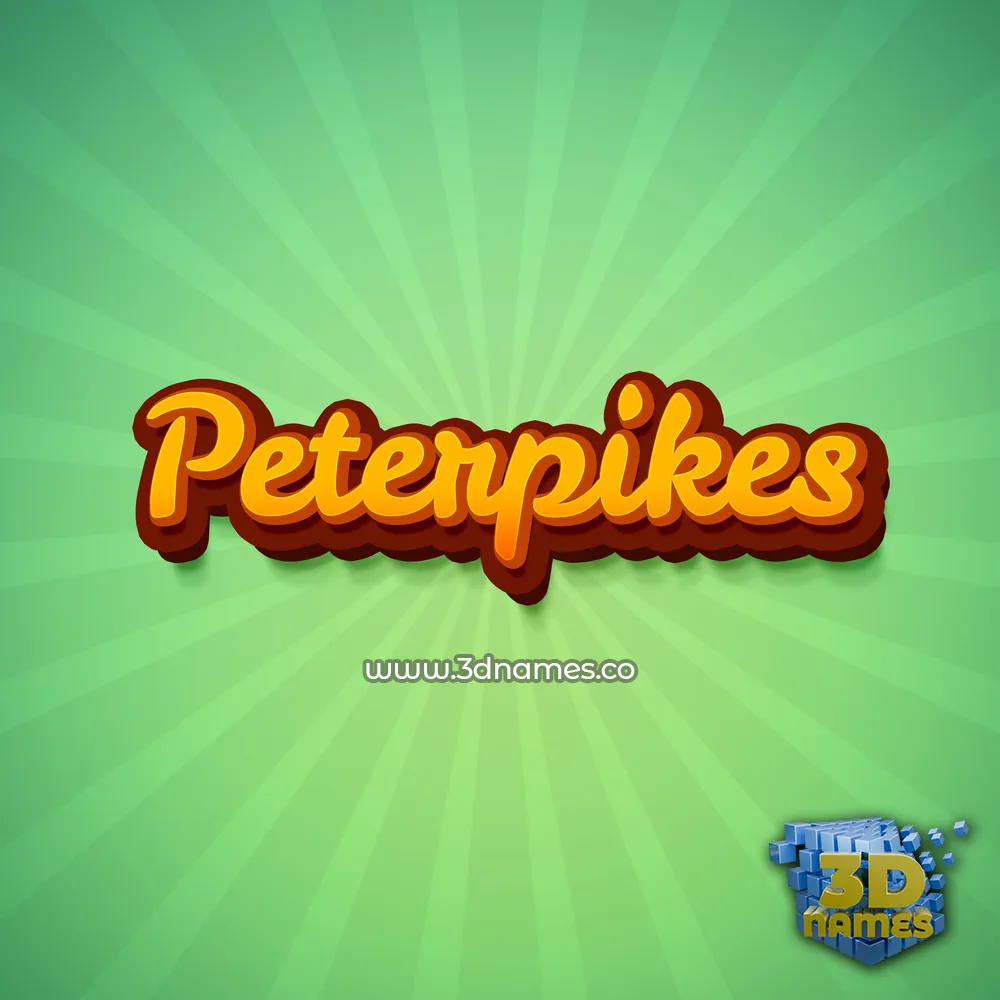 peterpikes in Green Rays style - 3D name wallpaper