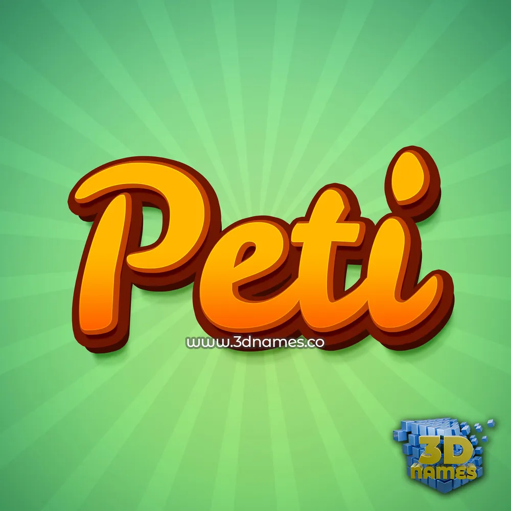 peti in Green Rays style - 3D name wallpaper