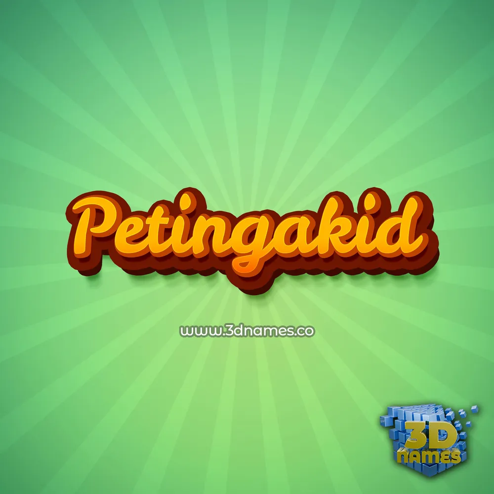 petingakid in Green Rays style - 3D name wallpaper