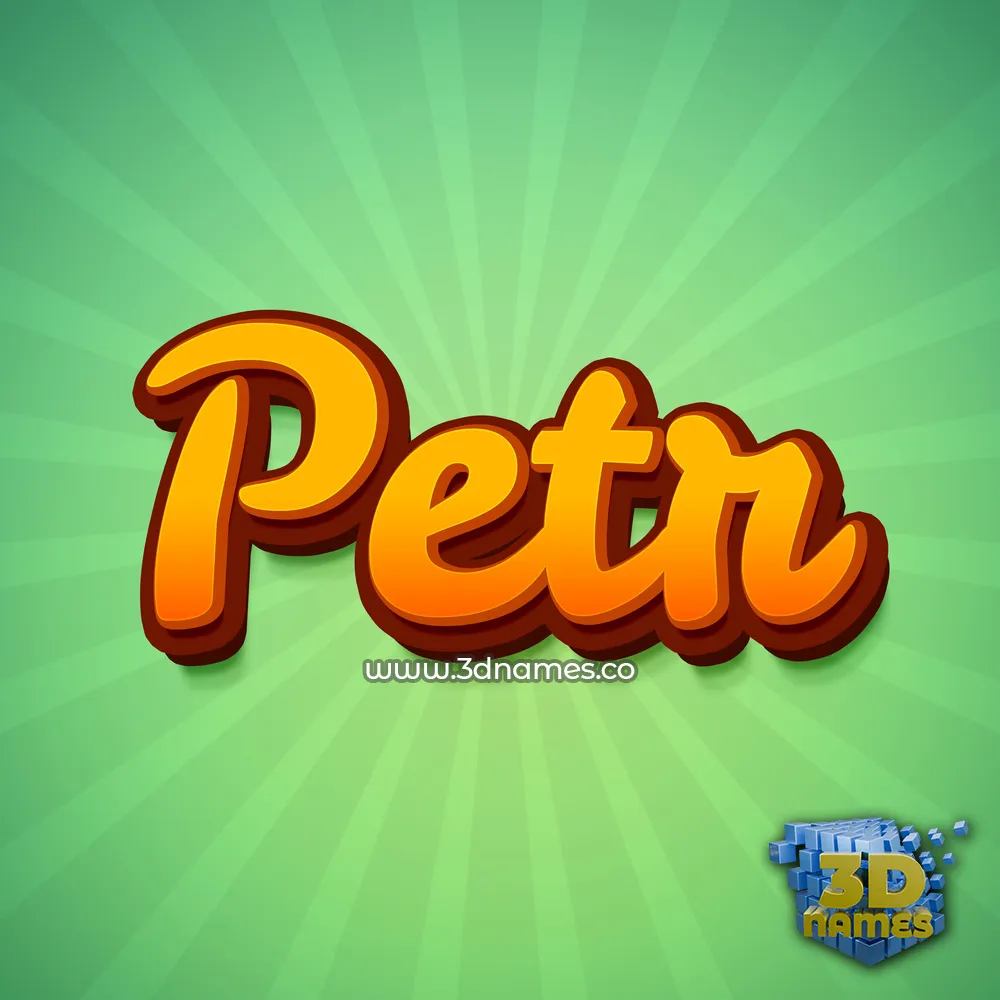 petr in Green Rays style - 3D name wallpaper
