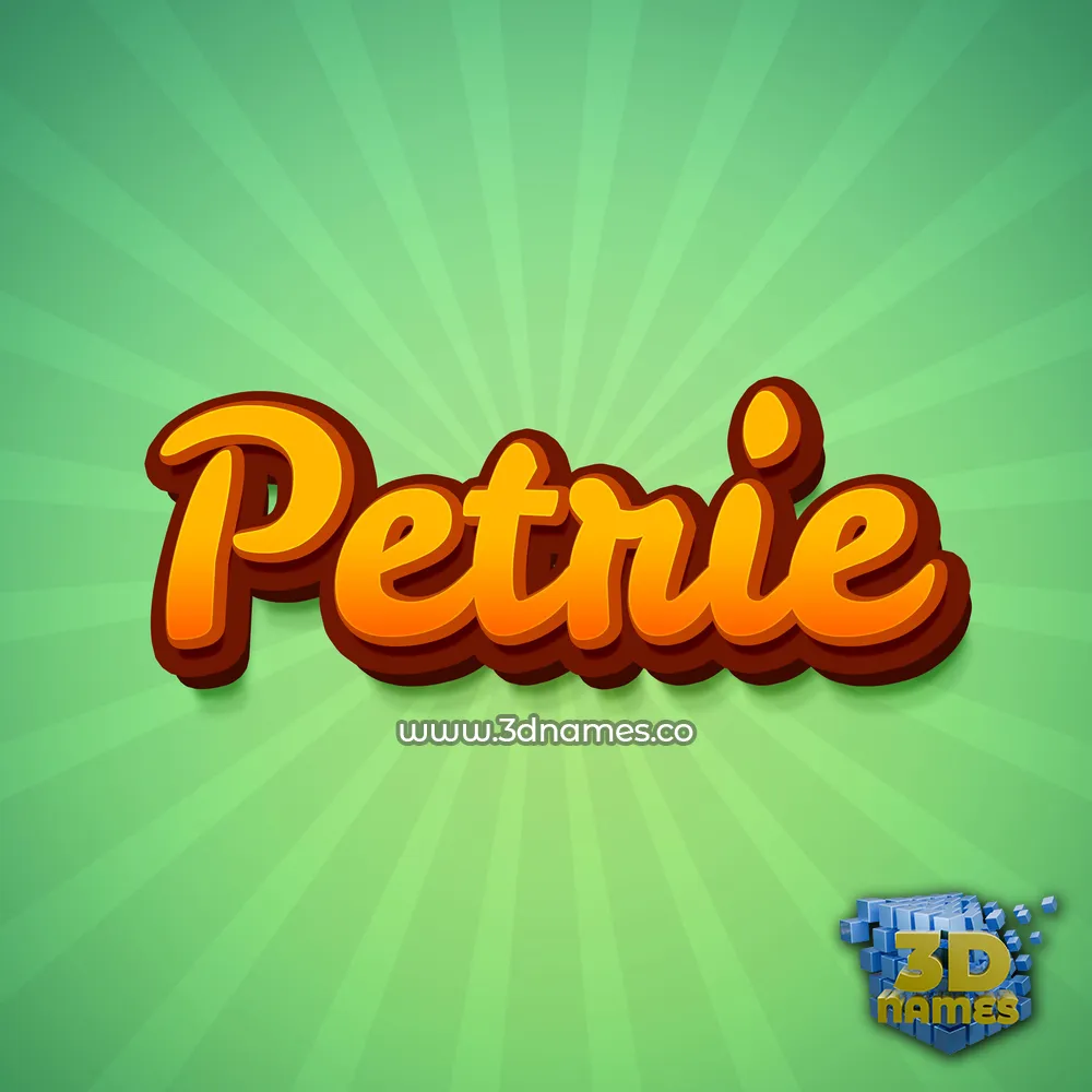 petrie in Green Rays style - 3D name wallpaper