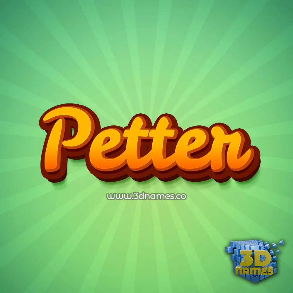 petter in Green Rays style - 3D name wallpaper