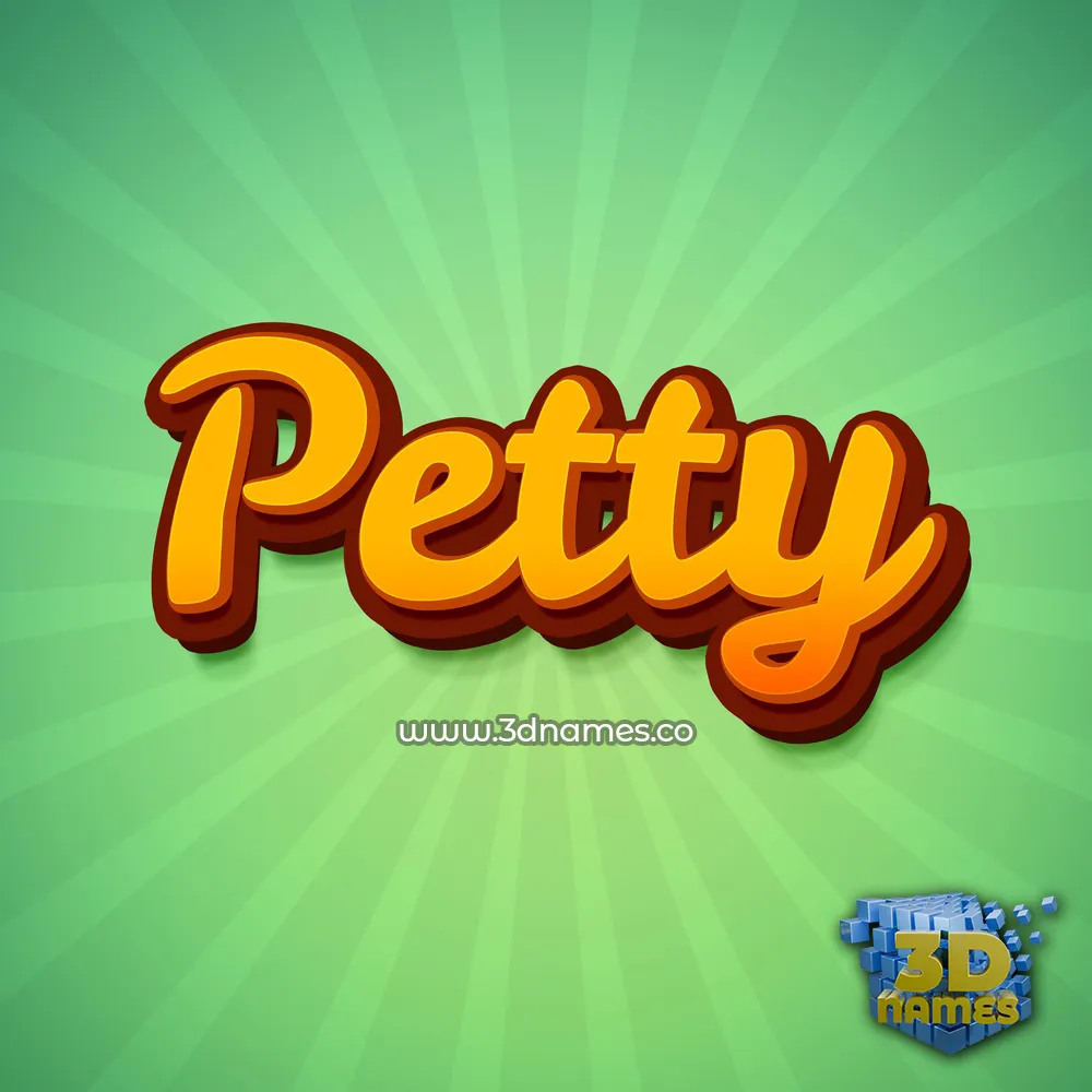 petty in Green Rays style - 3D name wallpaper