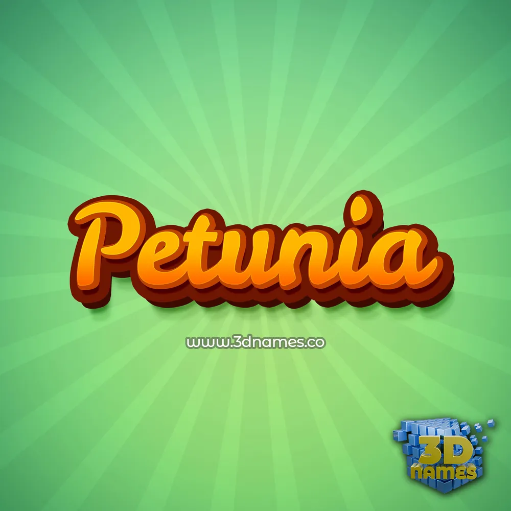 petunia in Green Rays style - 3D name wallpaper