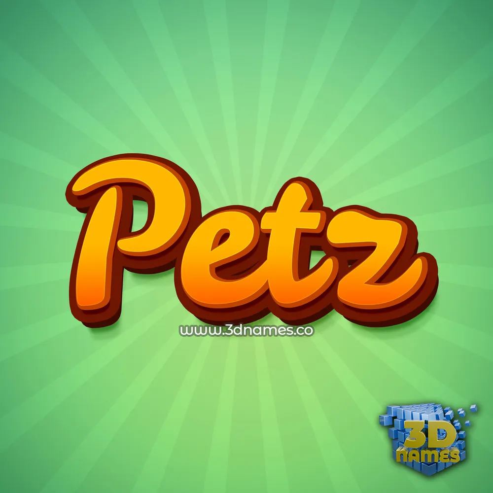 petz in Green Rays style - 3D name wallpaper
