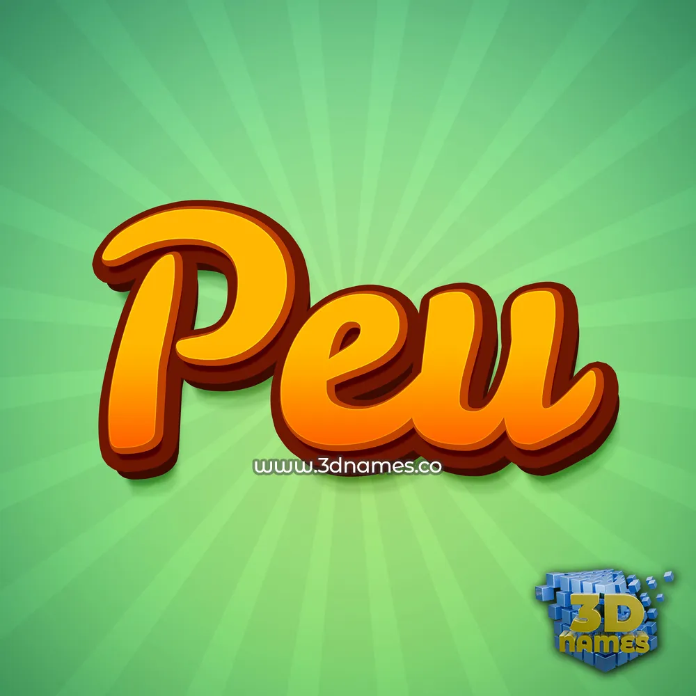peu in Green Rays style - 3D name wallpaper