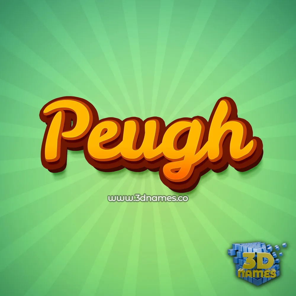peugh in Green Rays style - 3D name wallpaper