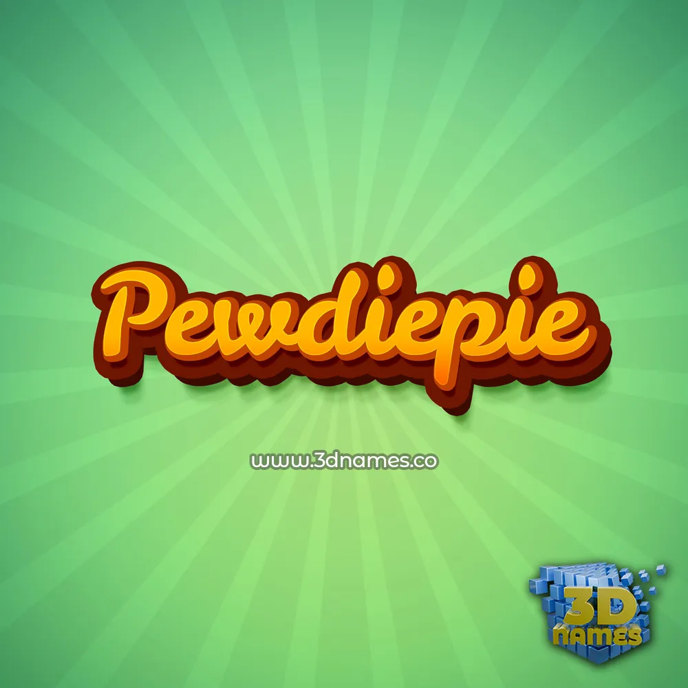 pewdiepie in Green Rays style - 3D name wallpaper
