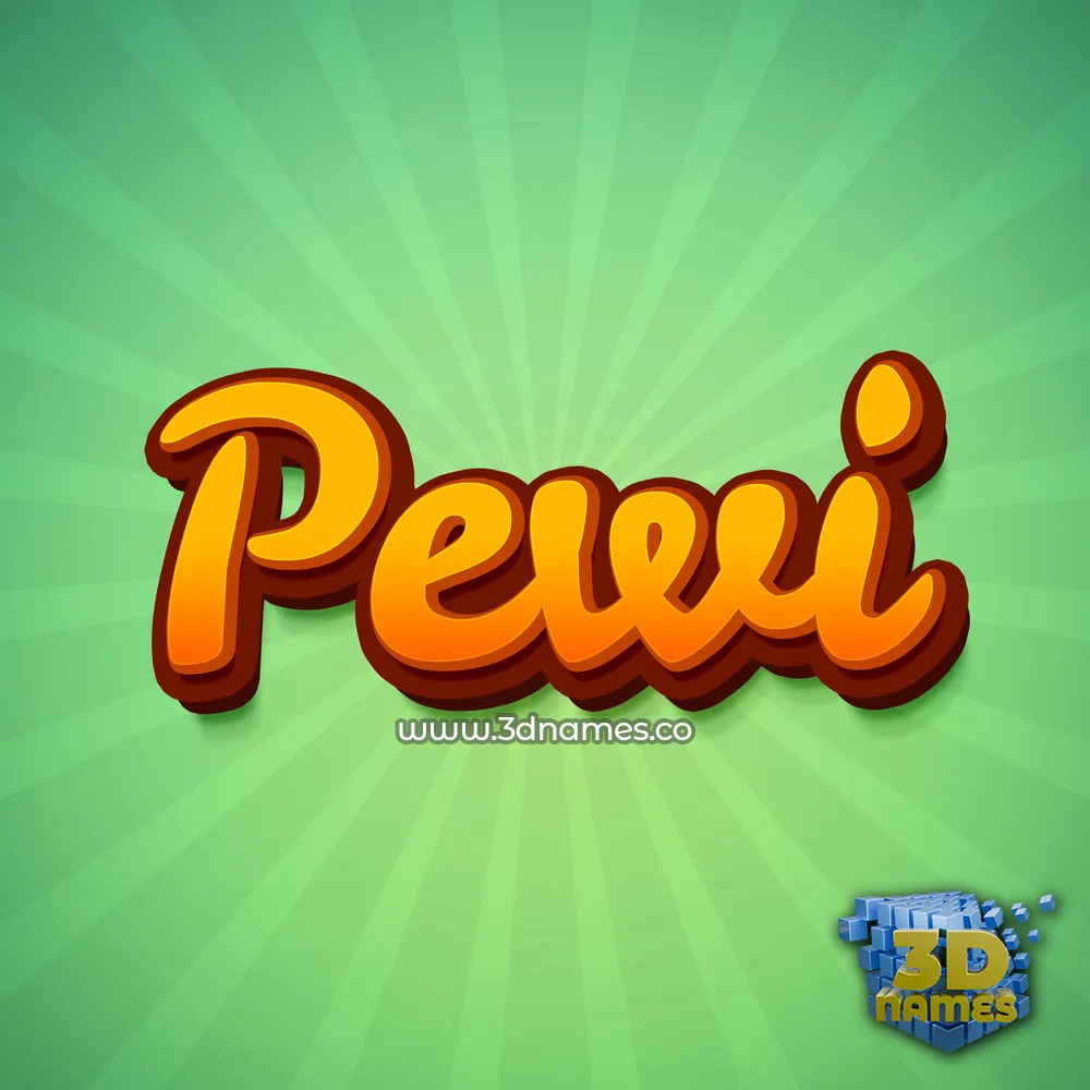 pewi in Green Rays style - 3D name wallpaper