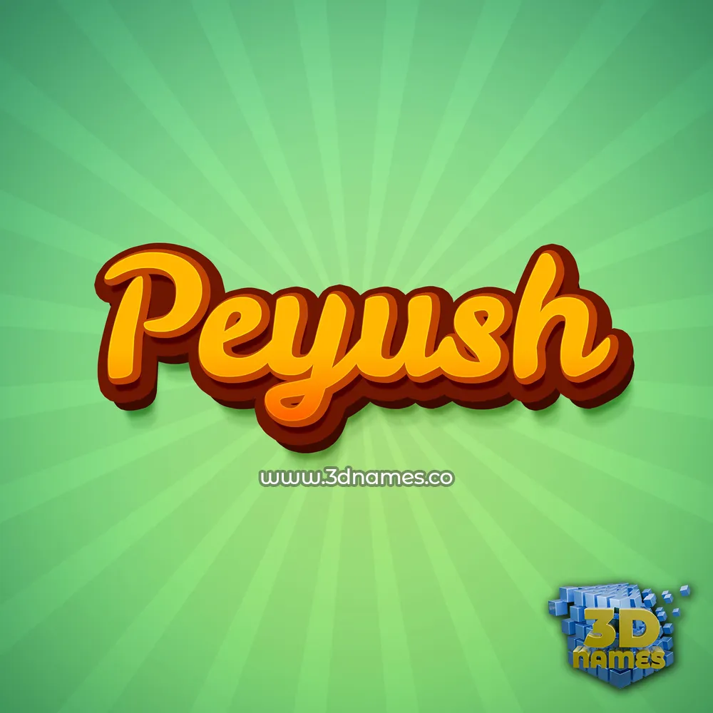 peyush in Green Rays style - 3D name wallpaper