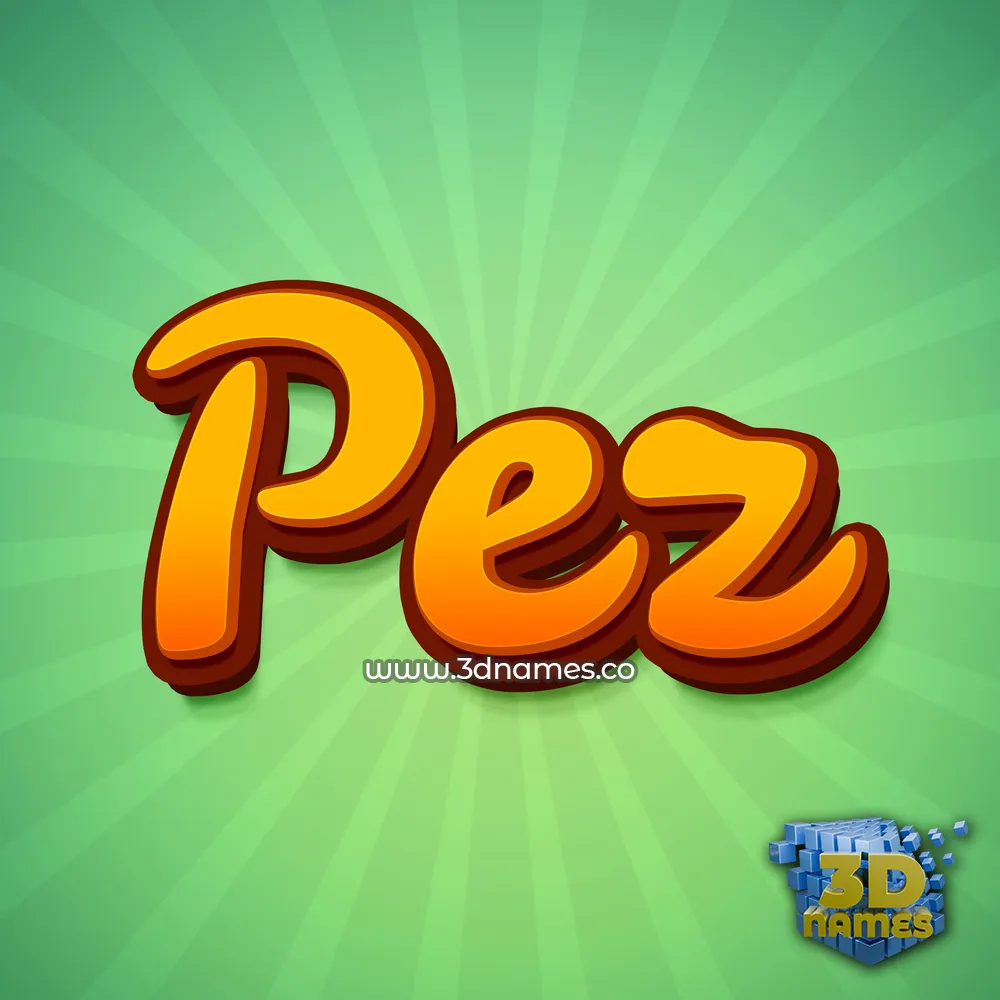 pez in Green Rays style - 3D name wallpaper
