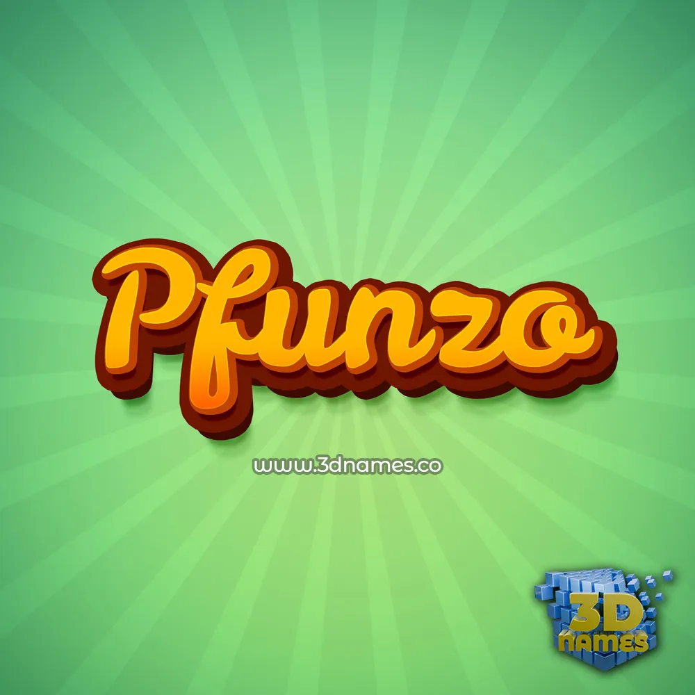 pfunzo in Green Rays style - 3D name wallpaper