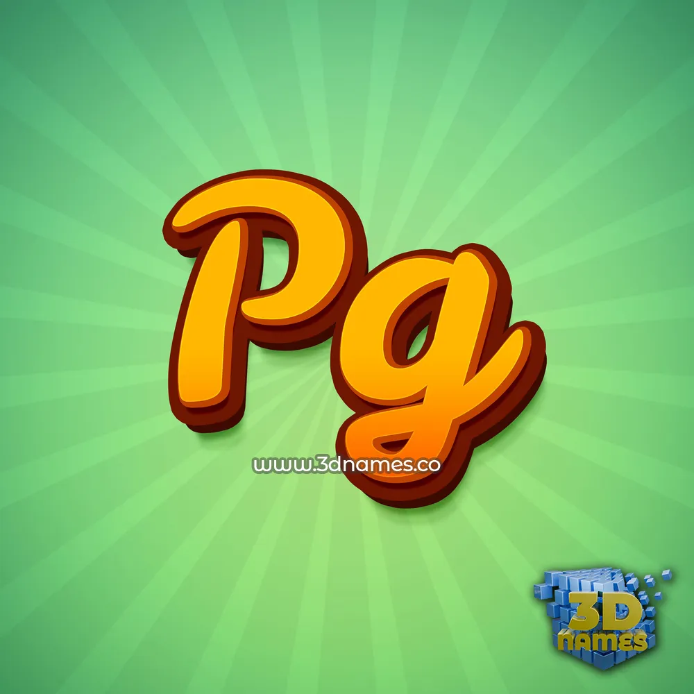 pg in Green Rays style - 3D name wallpaper