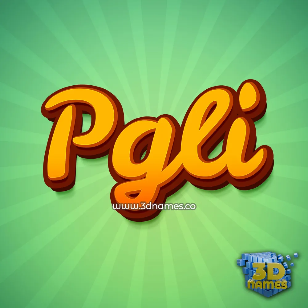 pgli in Green Rays style - 3D name wallpaper