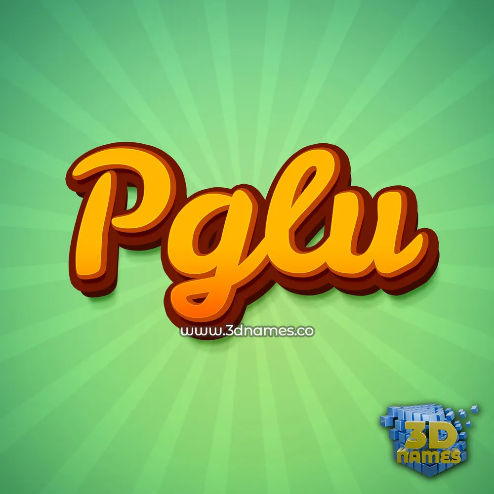 pglu in Green Rays style - 3D name wallpaper