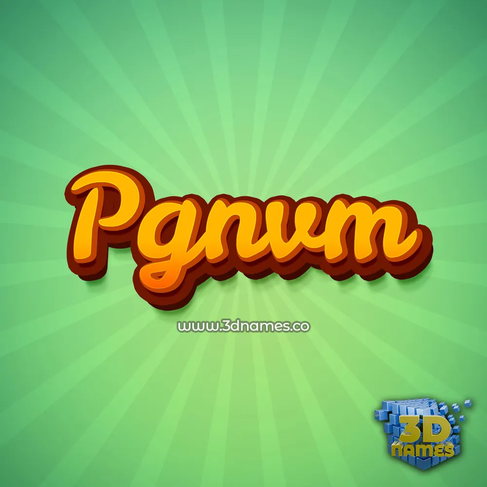 pgnvm in Green Rays style - 3D name wallpaper