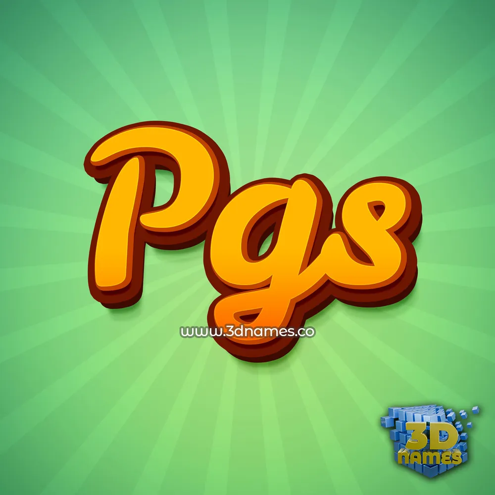 pgs in Green Rays style - 3D name wallpaper