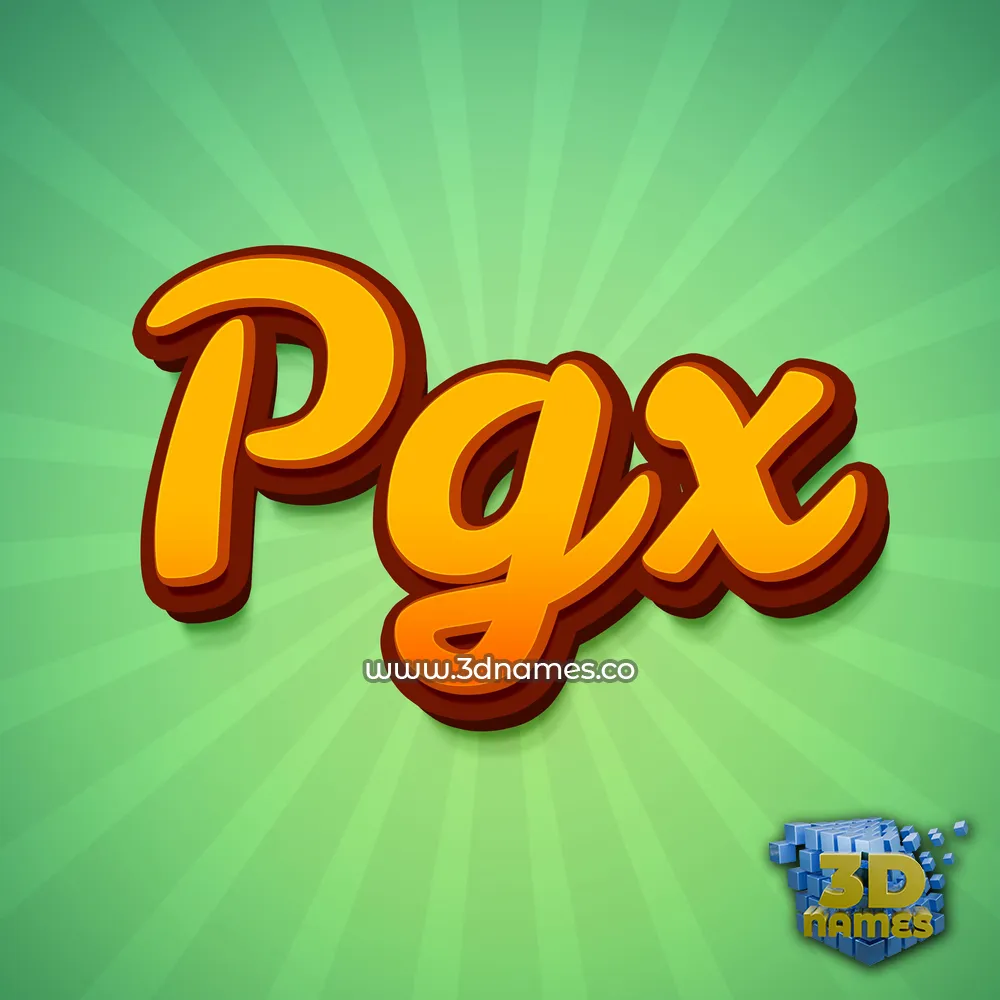pgx in Green Rays style - 3D name wallpaper
