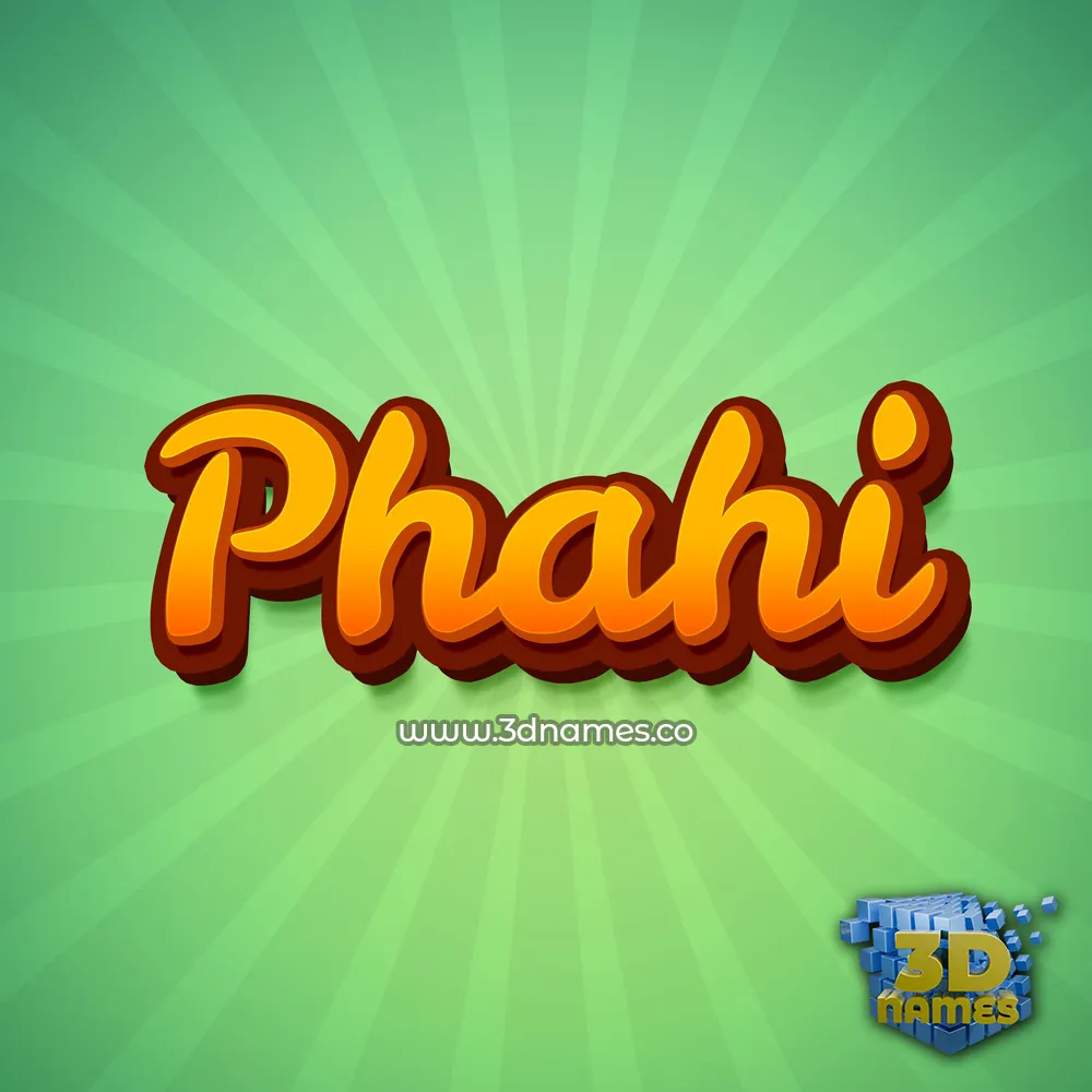phahi in Green Rays style - 3D name wallpaper