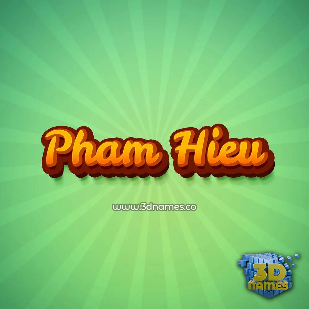 pham hieu in Green Rays style - 3D name wallpaper