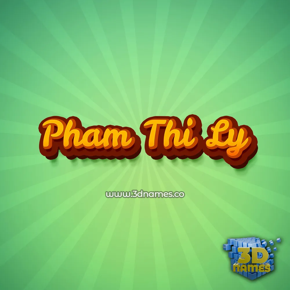 pham thi ly in Green Rays style - 3D name wallpaper