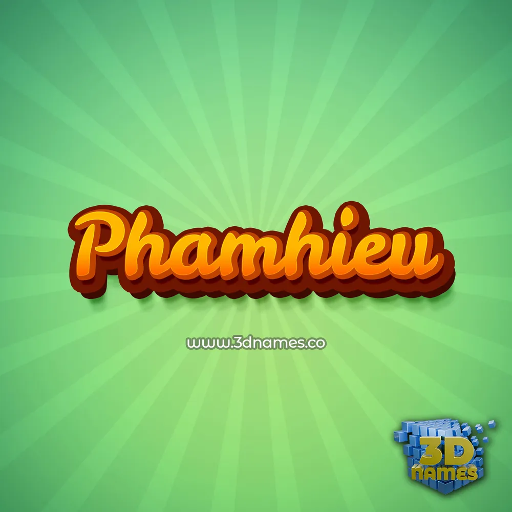 phamhieu in Green Rays style - 3D name wallpaper