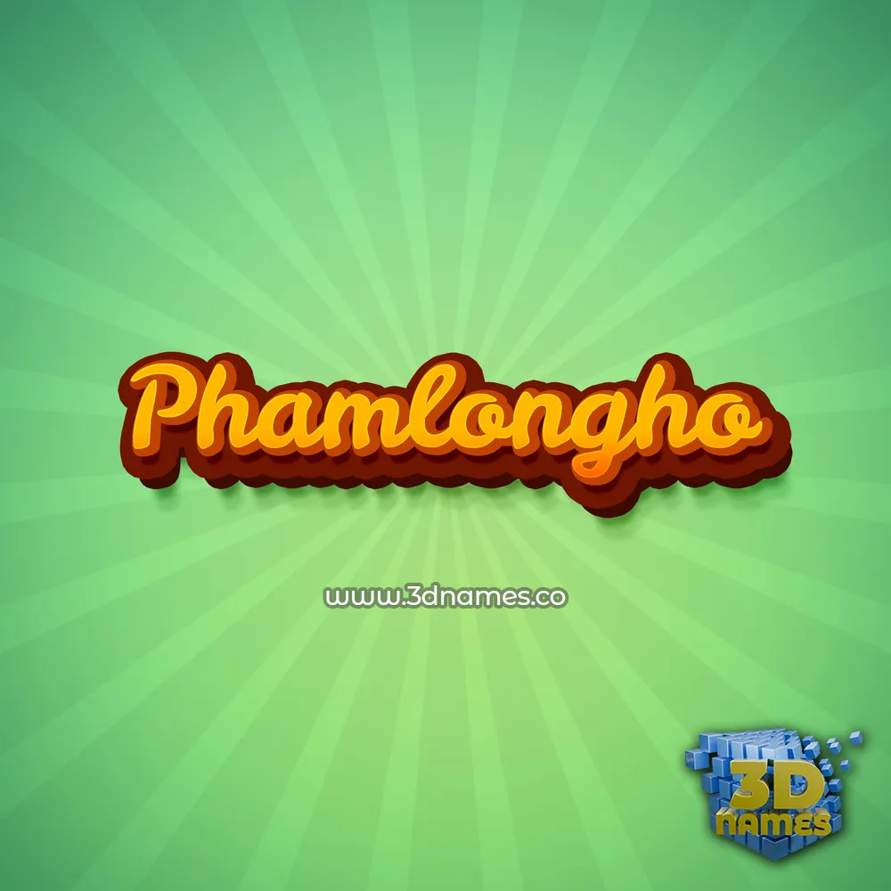 phamlongho in Green Rays style - 3D name wallpaper