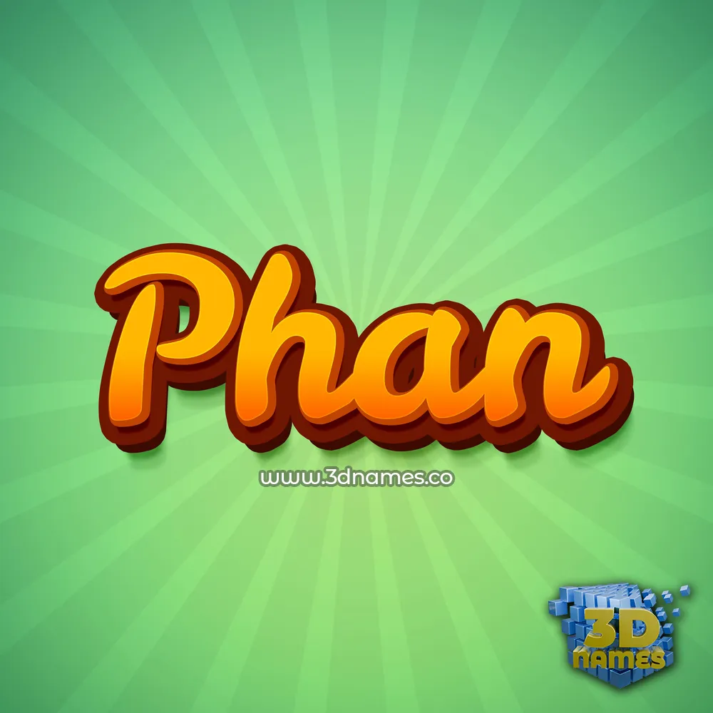 phan in Green Rays style - 3D name wallpaper
