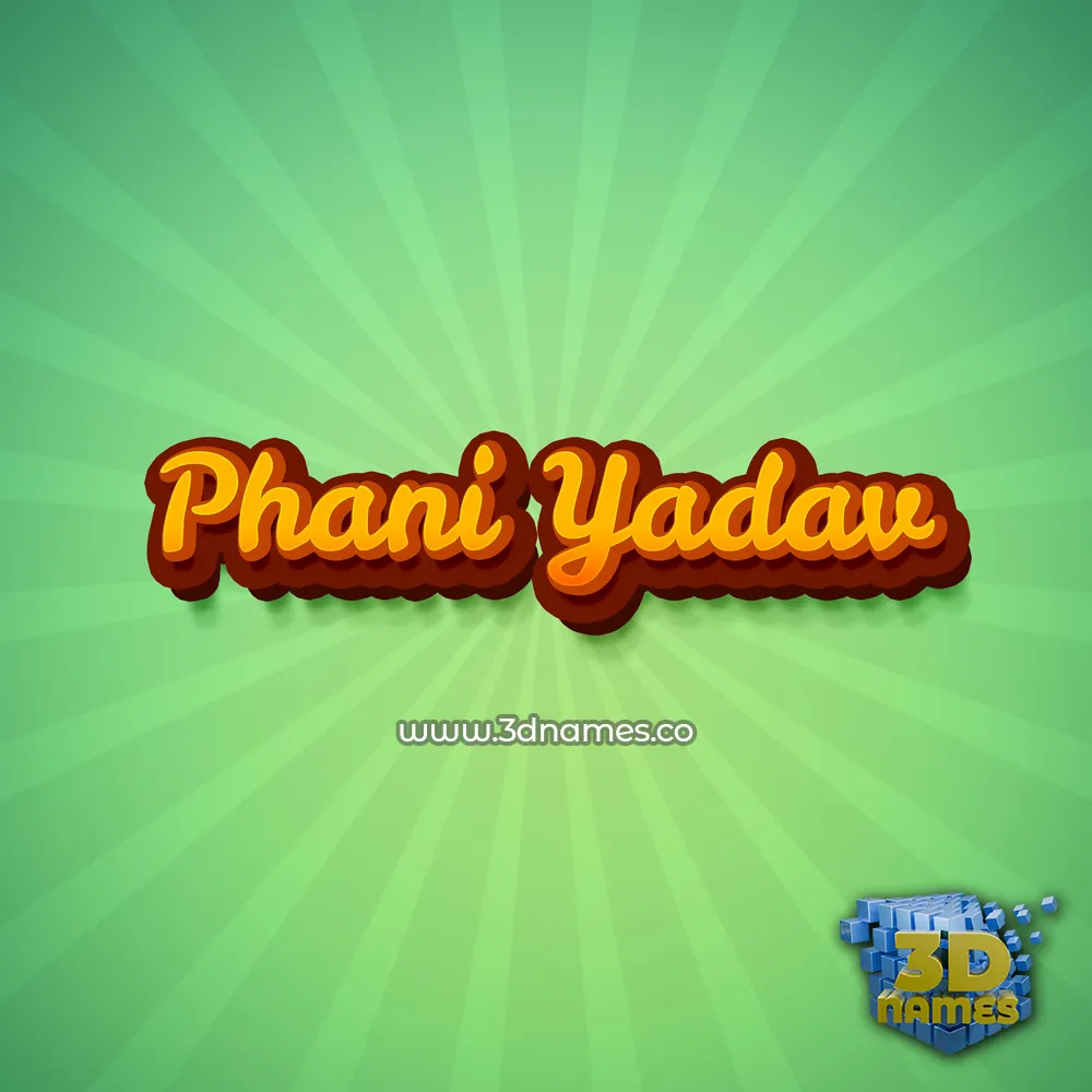 phani yadav in Green Rays style - 3D name wallpaper
