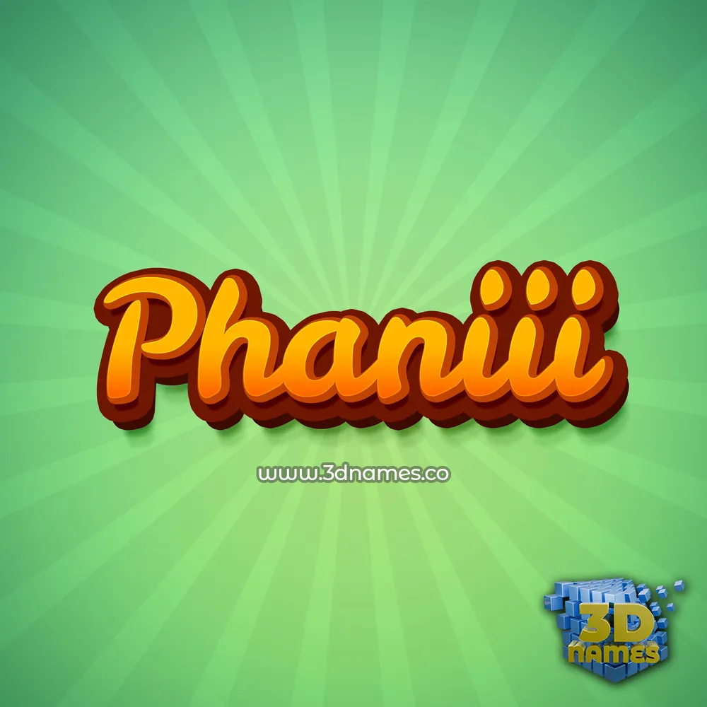 phaniii in Green Rays style - 3D name wallpaper