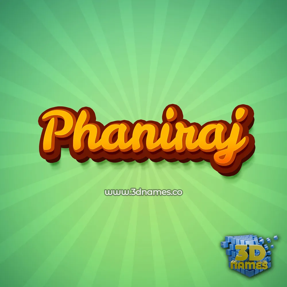 phaniraj in Green Rays style - 3D name wallpaper