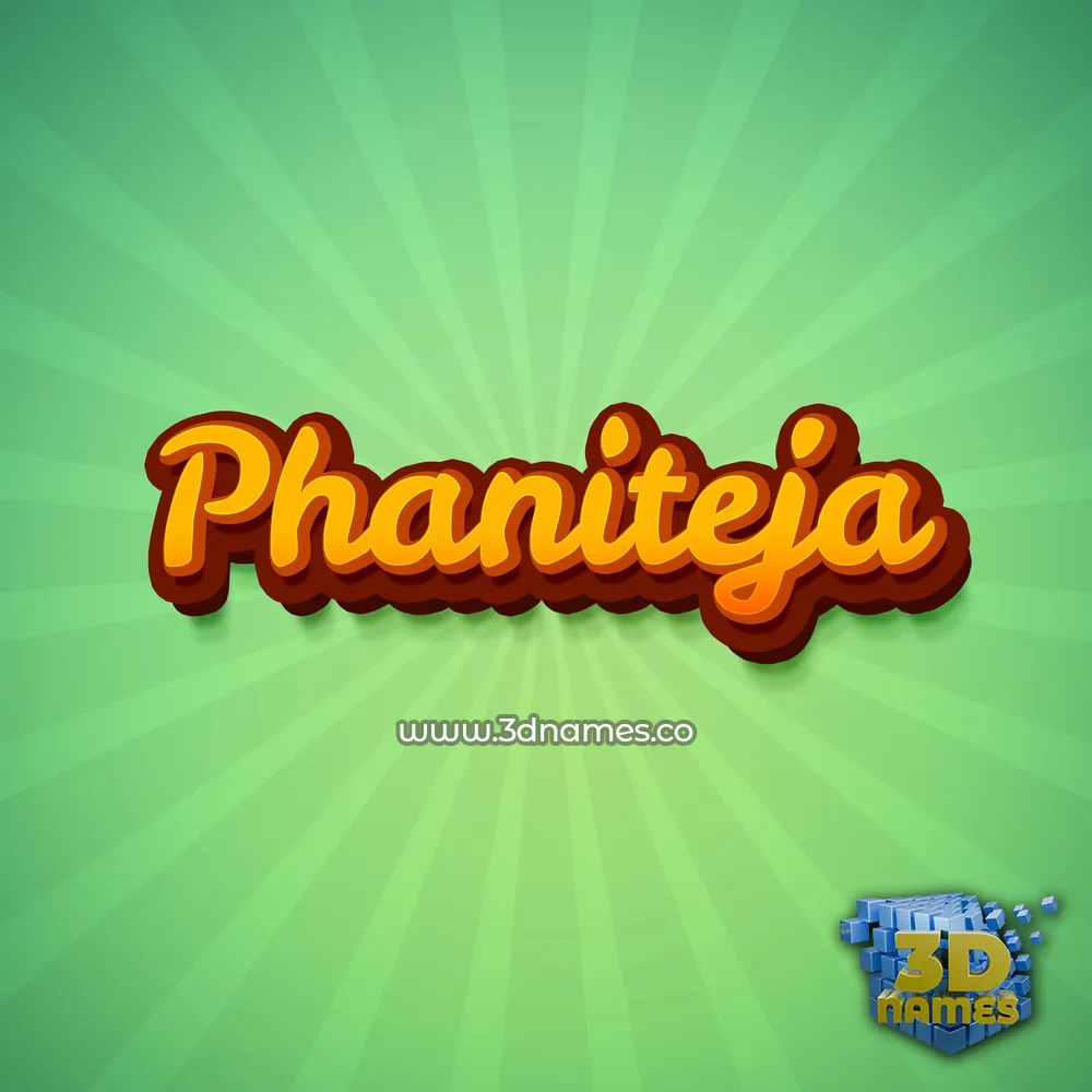 phaniteja in Green Rays style - 3D name wallpaper