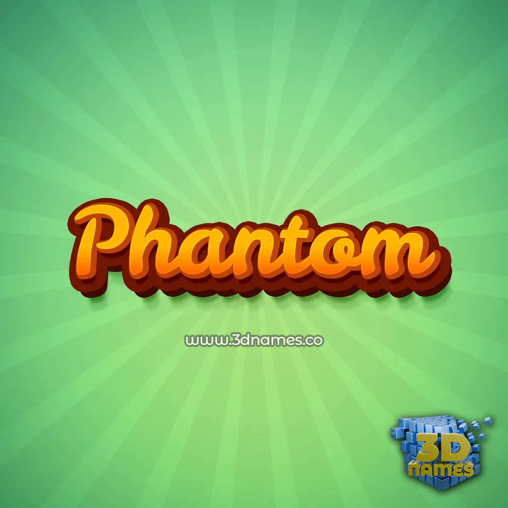 phantom in Green Rays style - 3D name wallpaper