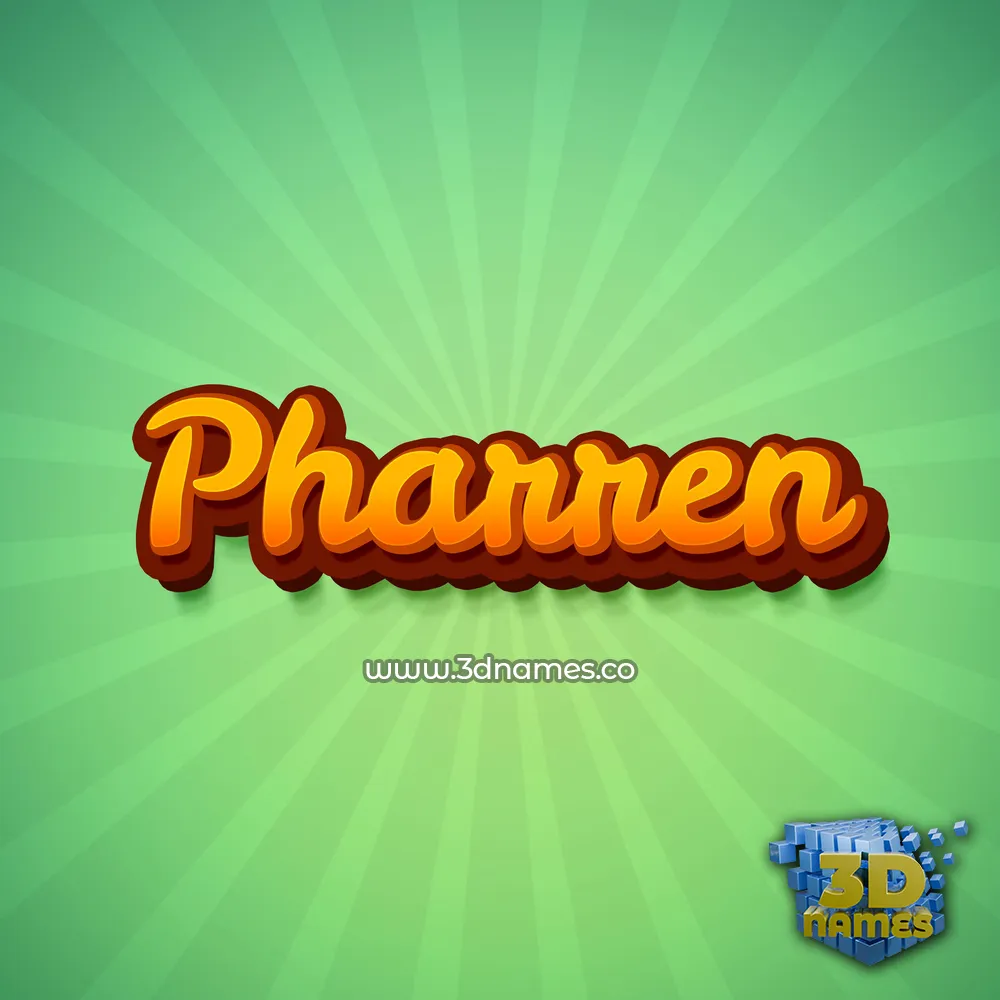 pharren in Green Rays style - 3D name wallpaper