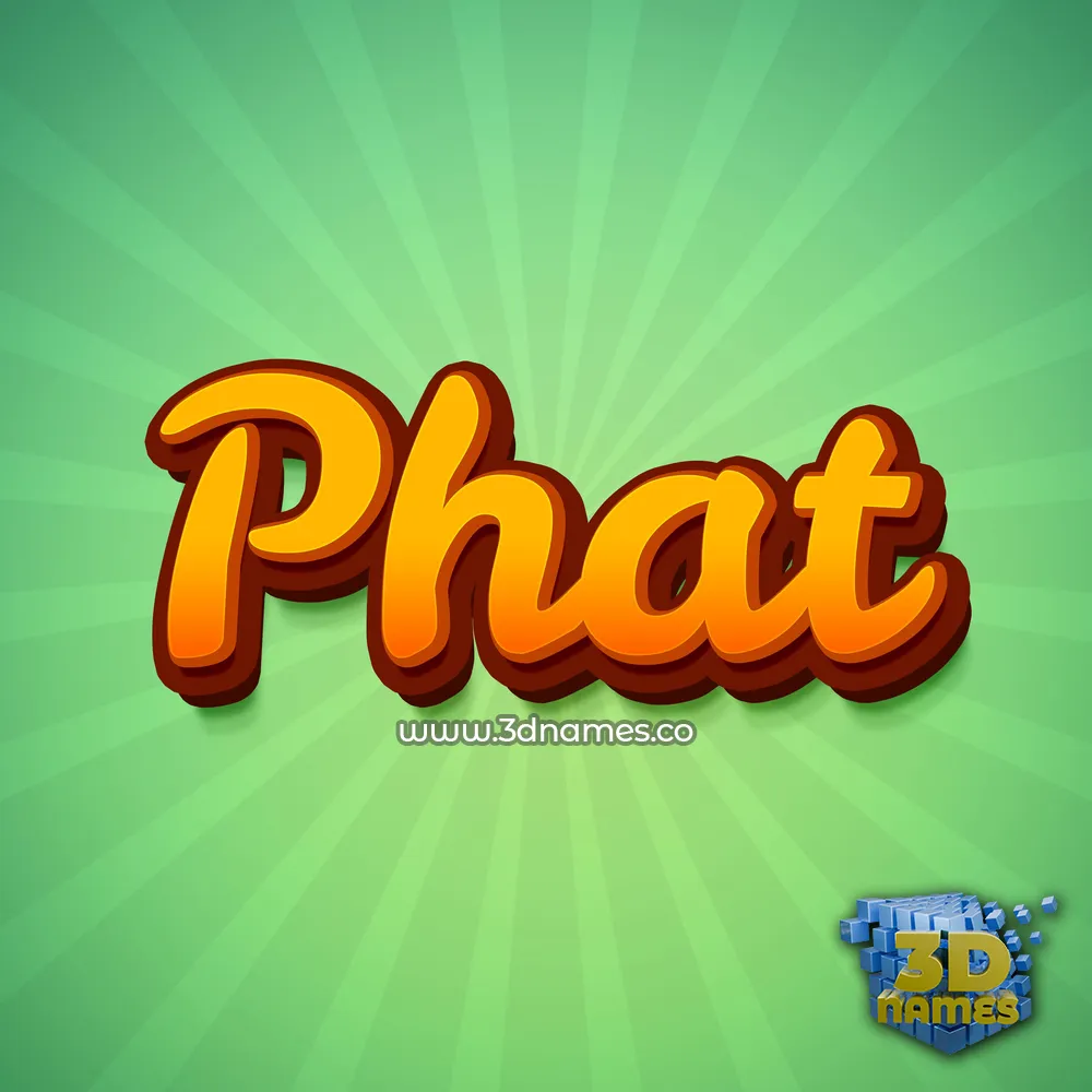 phat in Green Rays style - 3D name wallpaper