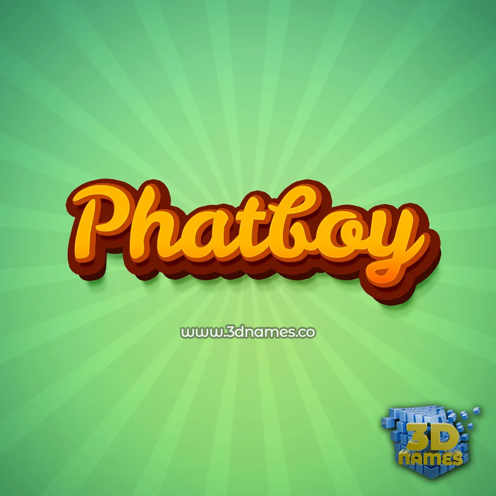 phatboy in Green Rays style - 3D name wallpaper