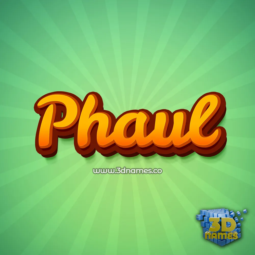 phaul in Green Rays style - 3D name wallpaper