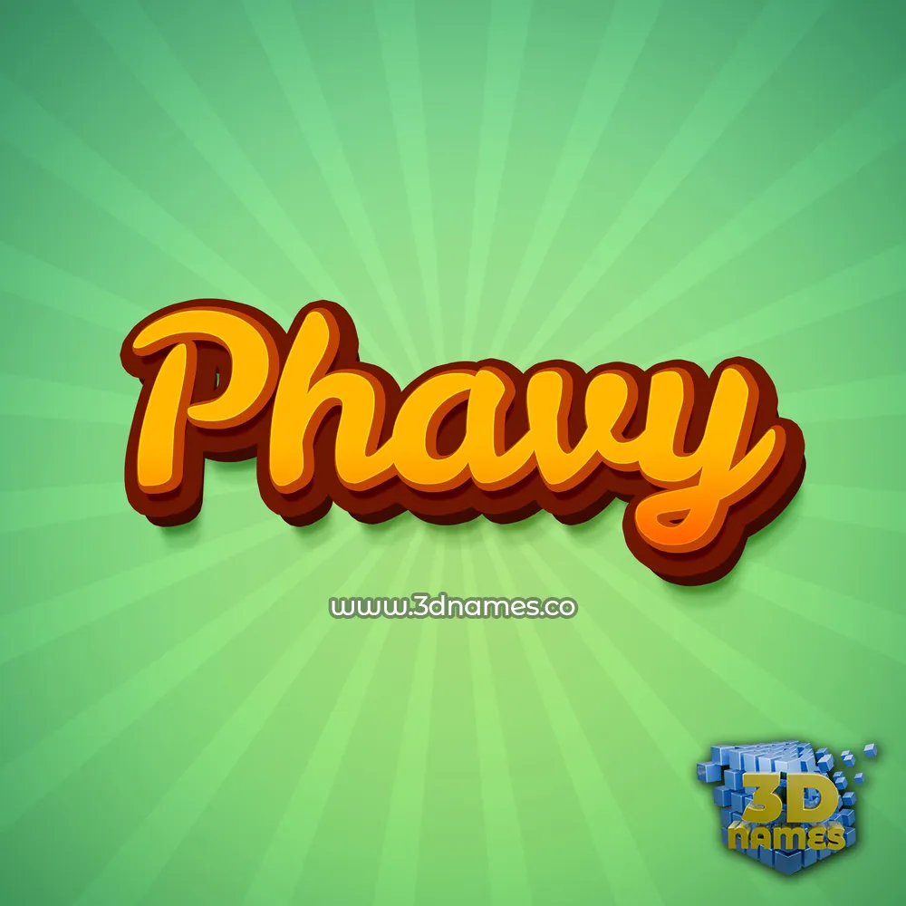 phavy in Green Rays style - 3D name wallpaper