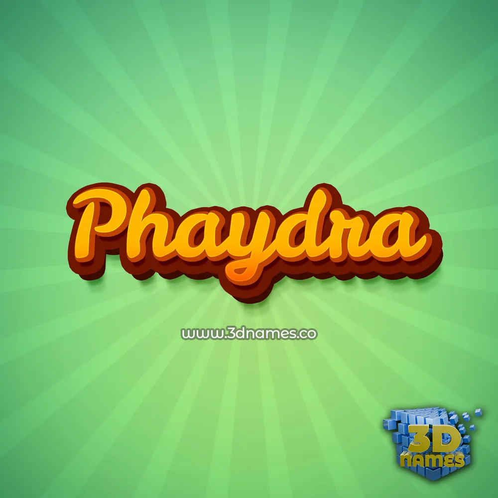 phaydra in Green Rays style - 3D name wallpaper