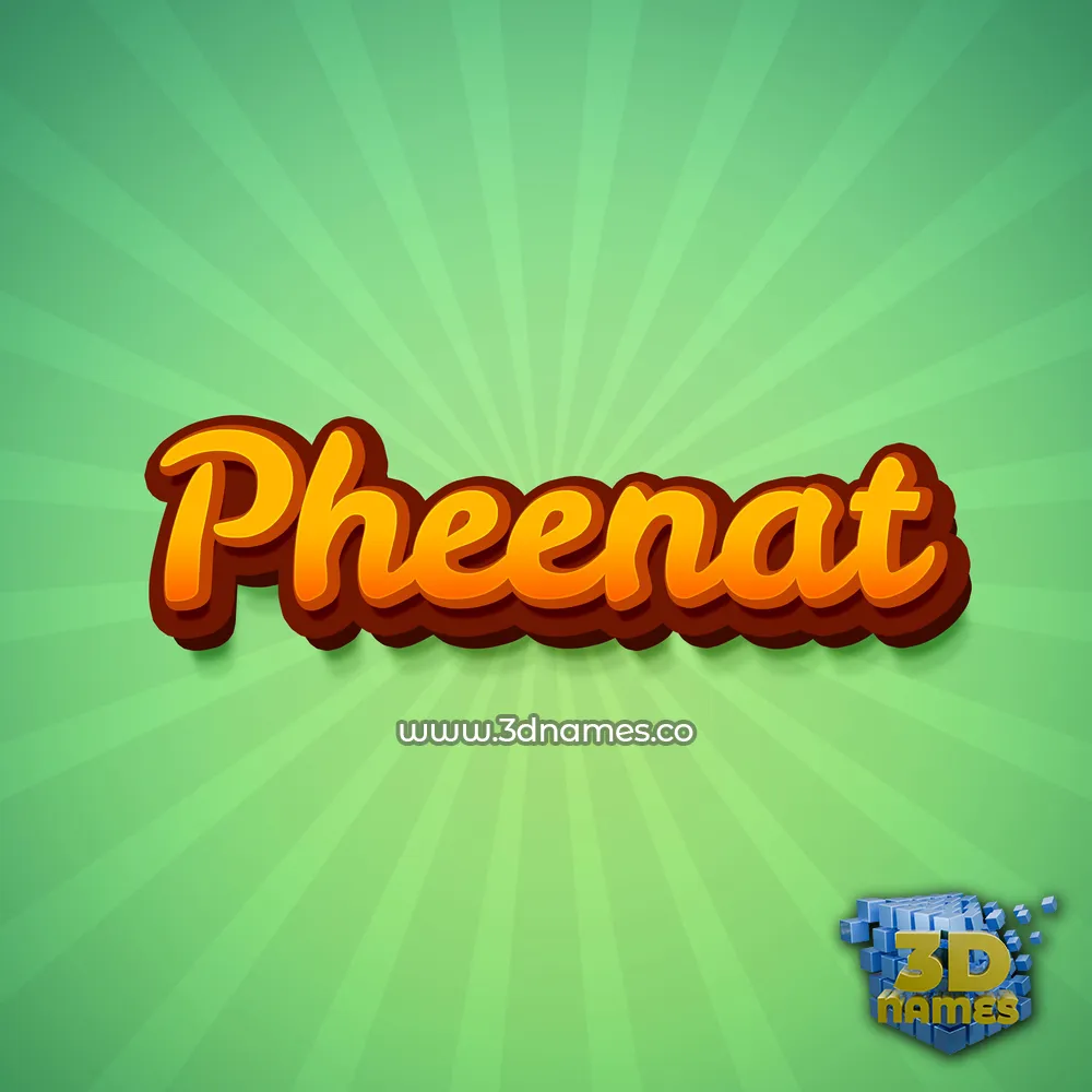 pheenat in Green Rays style - 3D name wallpaper