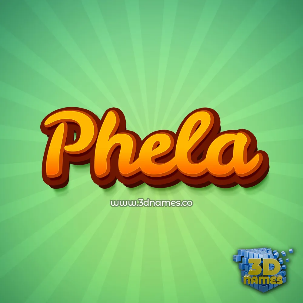 phela in Green Rays style - 3D name wallpaper