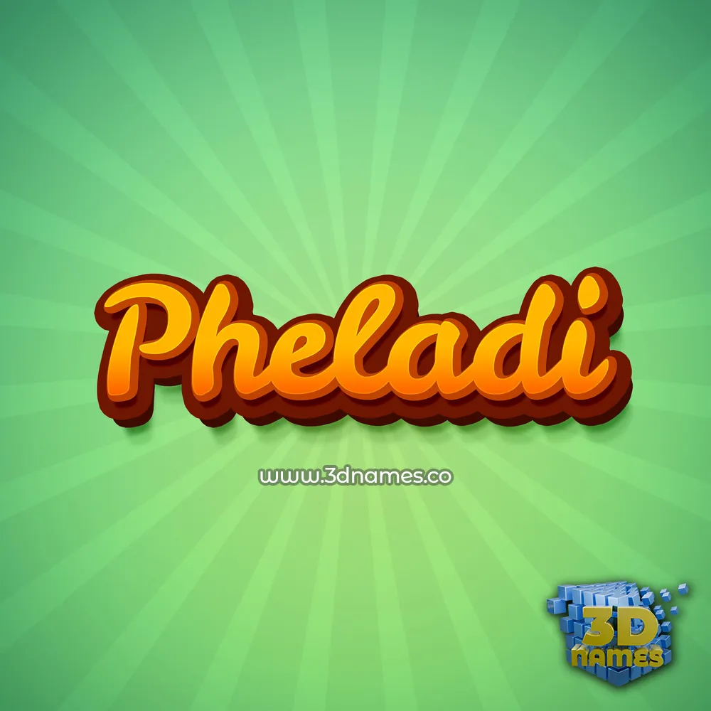 pheladi in Green Rays style - 3D name wallpaper