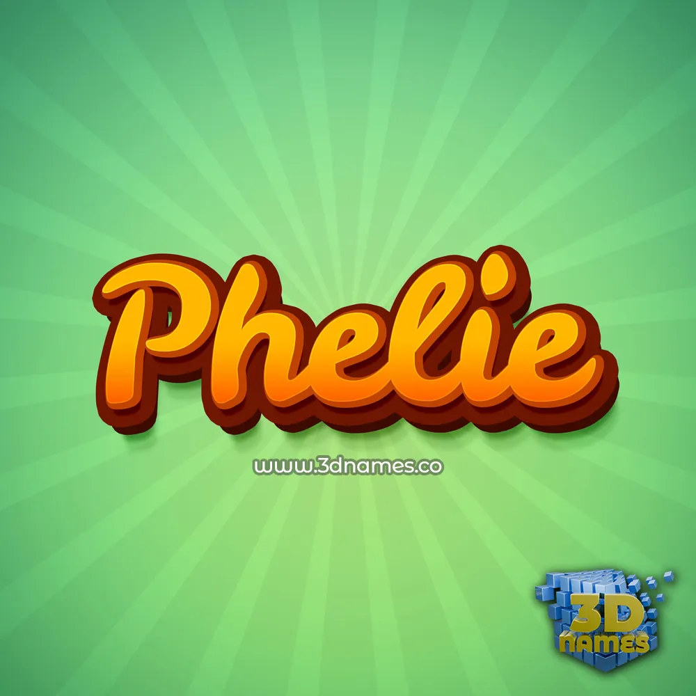 phelie in Green Rays style - 3D name wallpaper