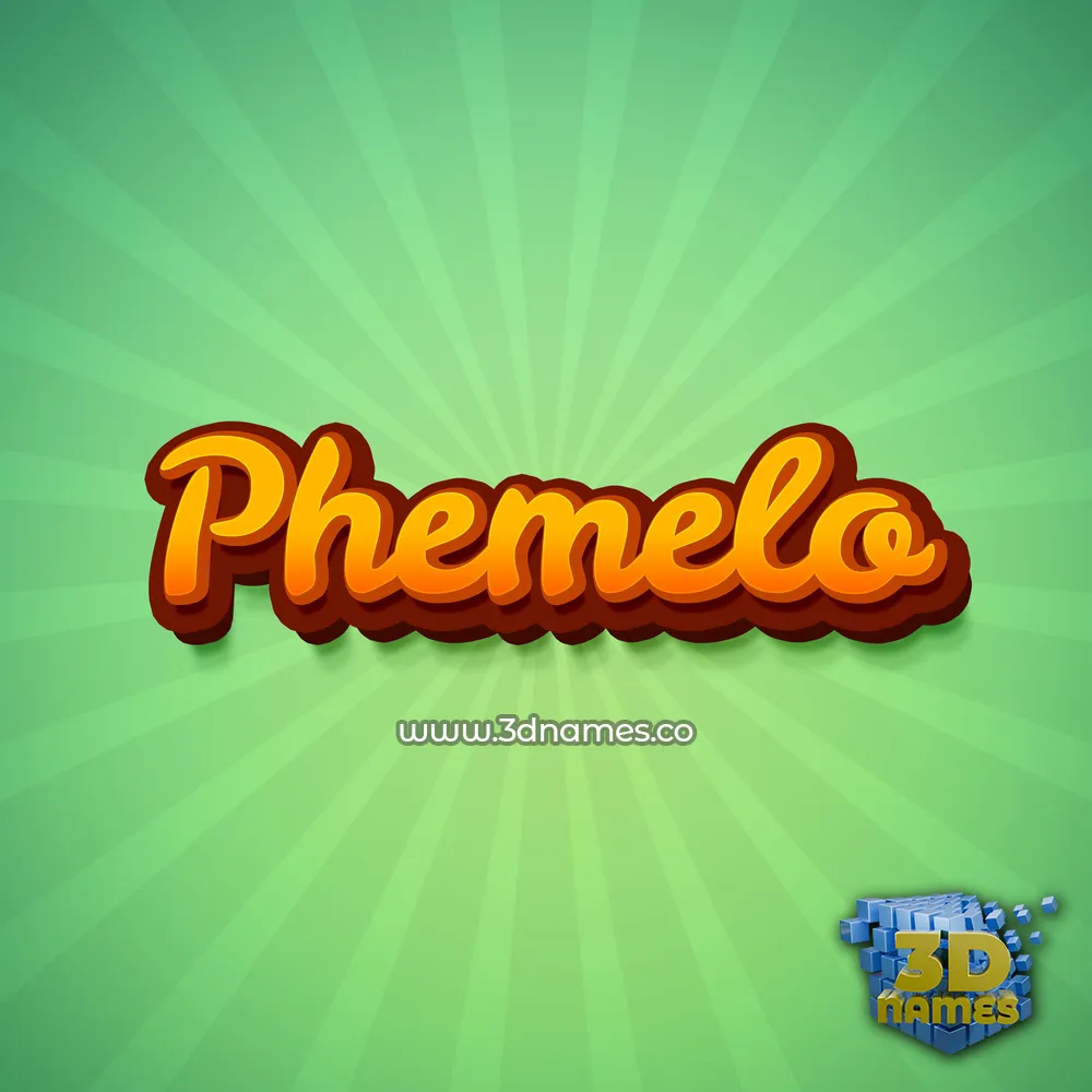 phemelo in Green Rays style - 3D name wallpaper