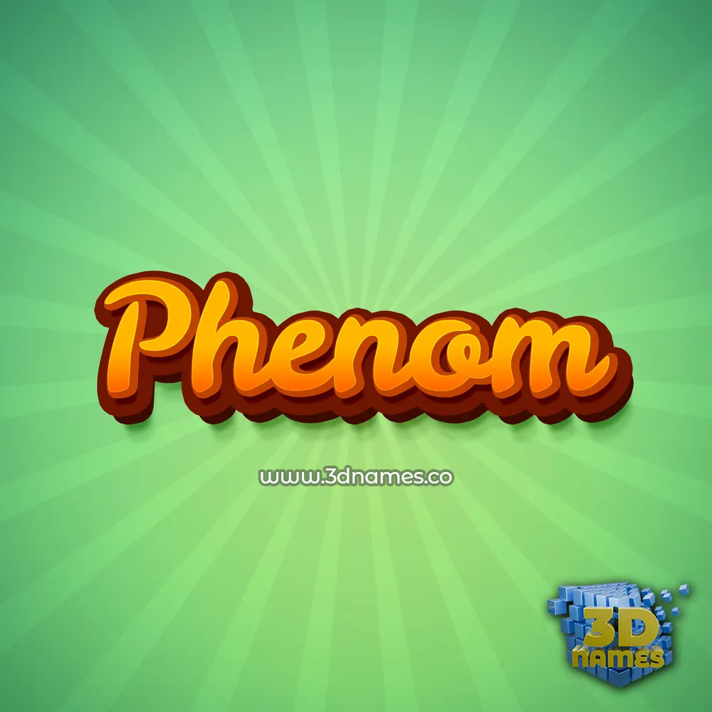 phenom in Green Rays style - 3D name wallpaper