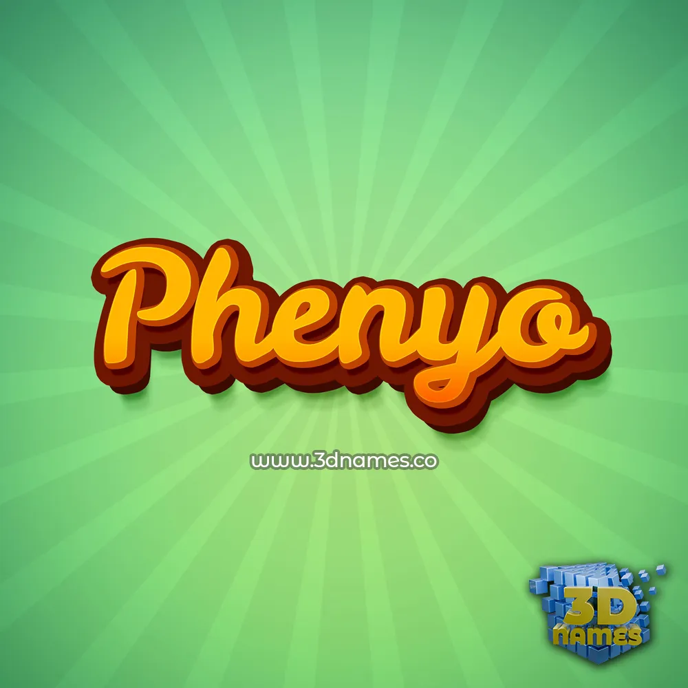 phenyo in Green Rays style - 3D name wallpaper