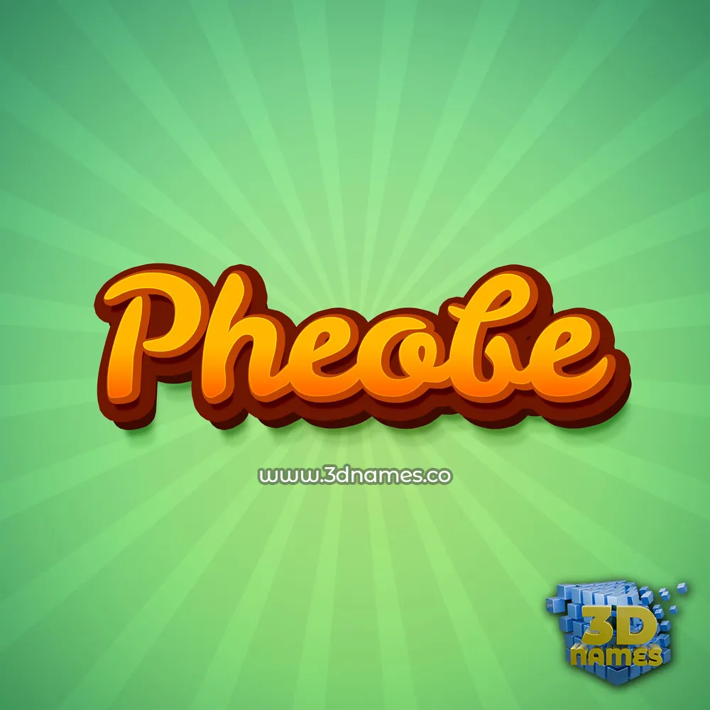 pheobe in Green Rays style - 3D name wallpaper