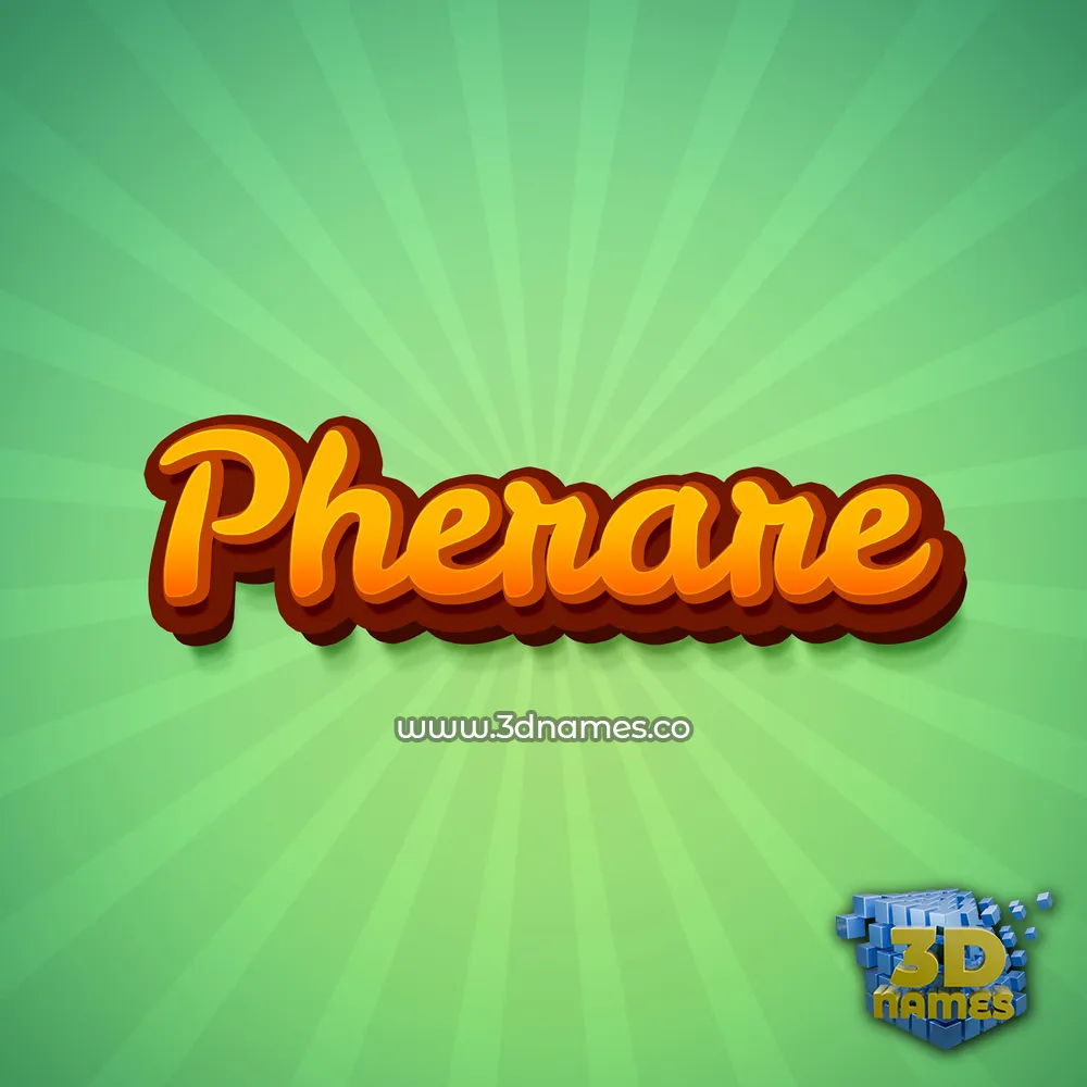 pherare in Green Rays style - 3D name wallpaper