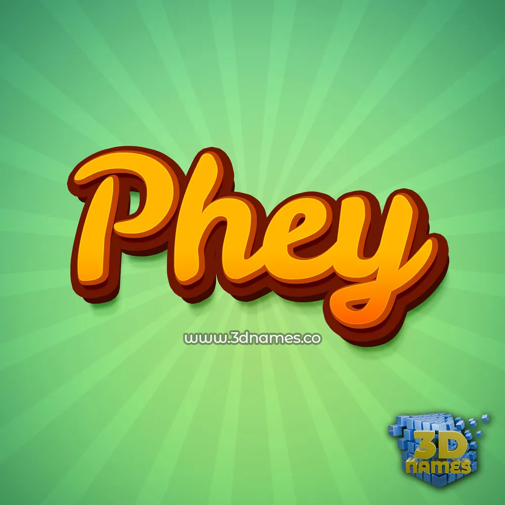 phey in Green Rays style - 3D name wallpaper