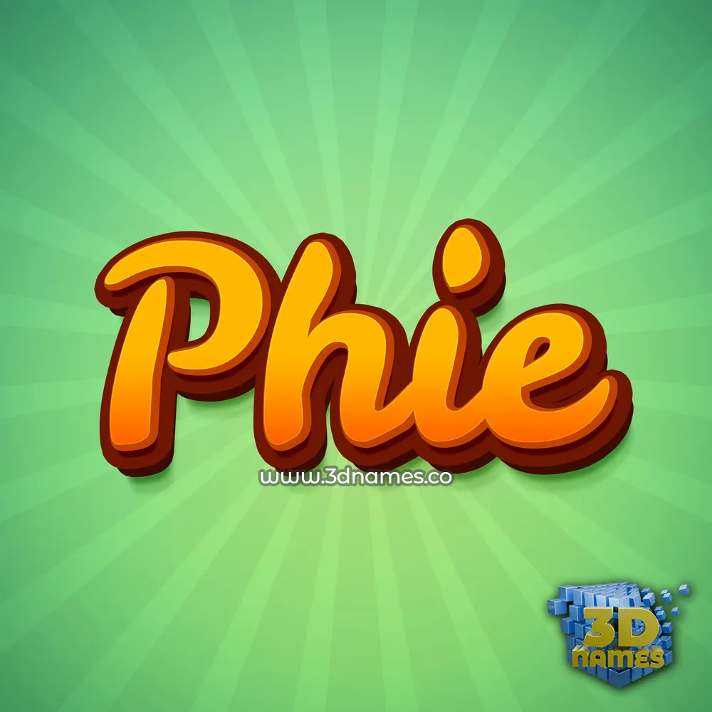 phie in Green Rays style - 3D name wallpaper